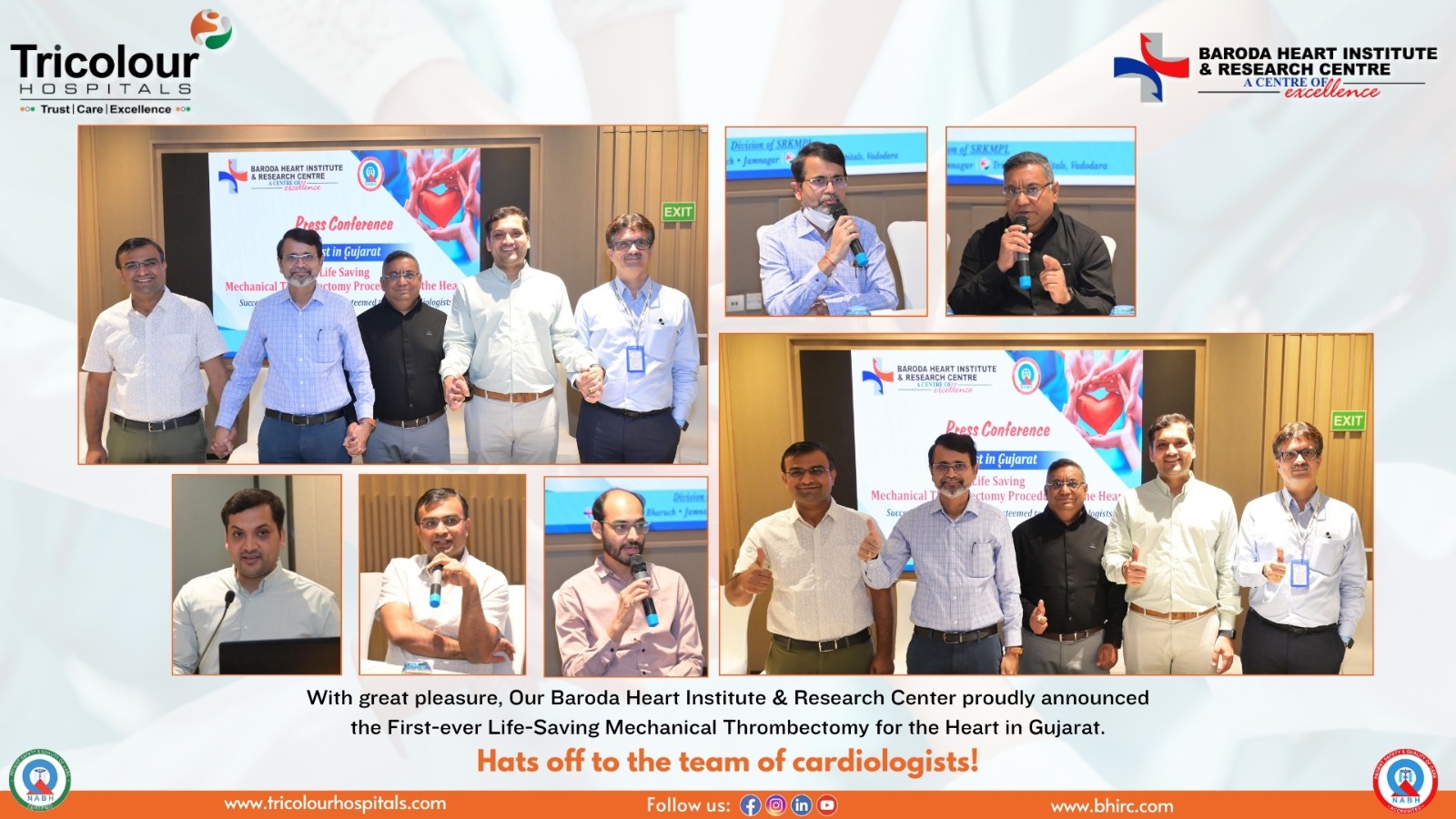 Baroda Heart Institute & Research Centre proudly announced the First-ever Life-Saving An Unique Intervention - Mechanical Thrombectomy for the heart in Gujarat. - Tricolour Hospital